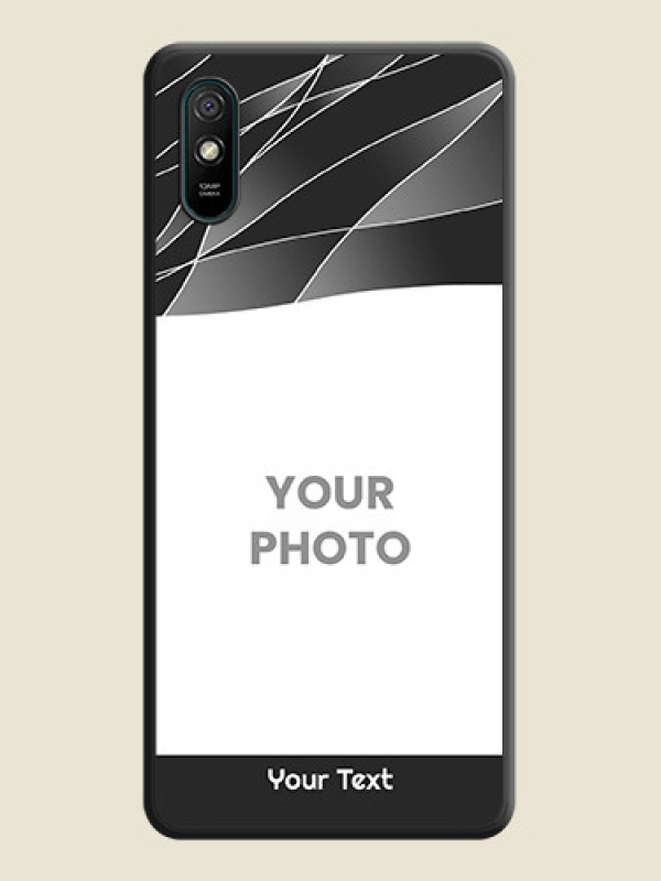 Custom Mixed Wave Lines on Photo on Space Black Soft Matte Mobile Cover - Redmi 9A - alternate view