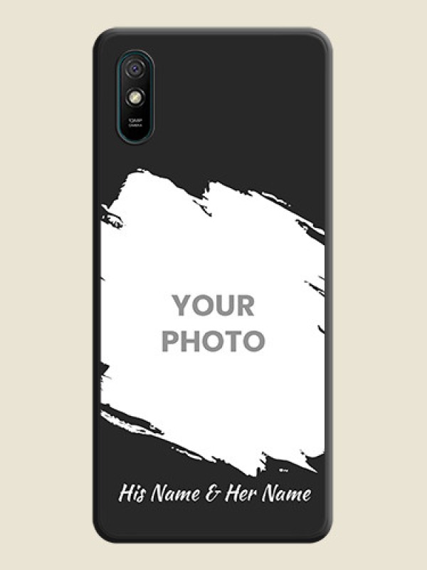 Custom Grunge Brush Strokes on Photo on Space Black Soft Matte Back Cover - Redmi 9A - alternate view