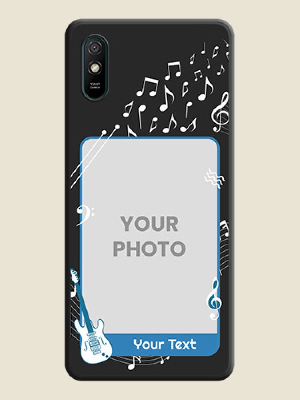 Custom Musical Theme Design with Text on Photo on Space Black Soft Matte Mobile Case - Redmi 9i Sport - alternate view