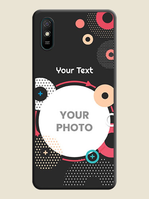 Custom Multicoloured Round Image on Personalised Space Black Soft Matte Cases - Redmi 9i Sport - alternate view