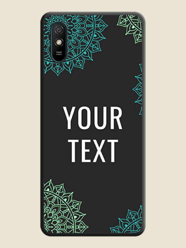 Custom Your Name with Floral Design on Space Black Custom Soft Matte Back Cover - Redmi 9i Sport - alternate view