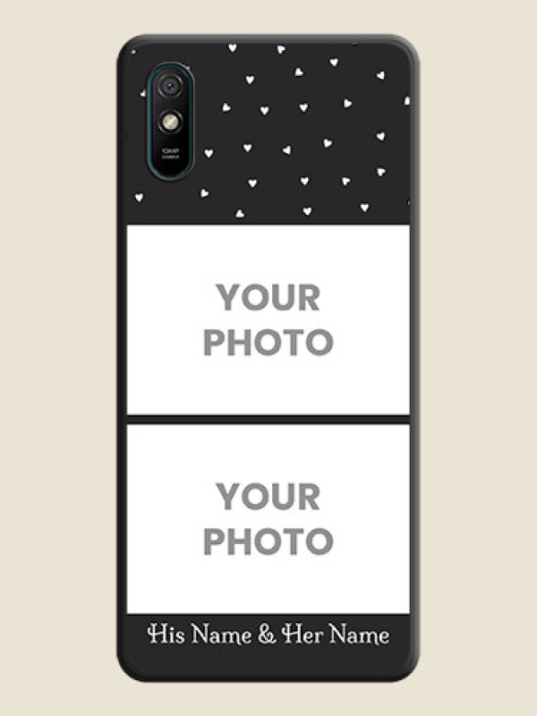 Custom Miniature Love Symbols with Name on Space Black Custom Soft Matte Back Cover - Redmi 9i - alternate view