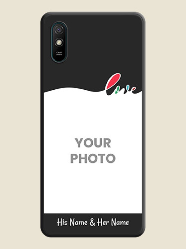 Custom Fall in Love Pattern with Picture on Photo on Space Black Soft Matte Mobile Case - Redmi 9i - alternate view
