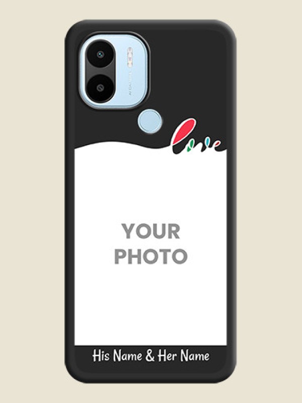 Custom Fall in Love Pattern with Picture on Photo on Space Black Soft Matte Mobile Case - Xiaomi Redmi A1 Plus - alternate view