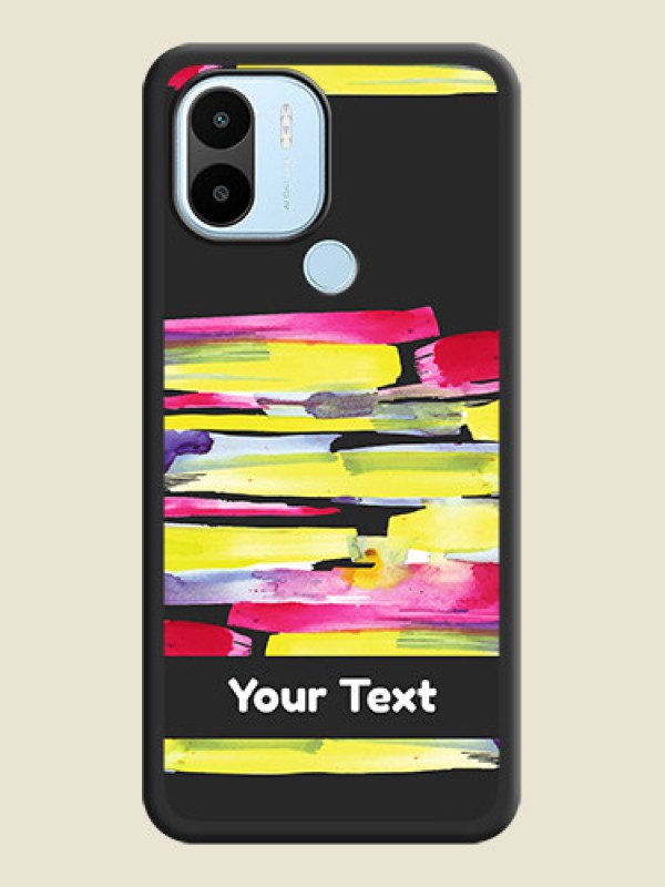 Custom Brush Coloured on Space Black Personalized Soft Matte Phone Covers - Xiaomi Redmi A1 Plus - alternate view