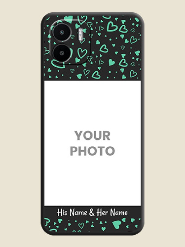 Custom Sea Green Indefinite Love Pattern on Photo on Space Black Soft Matte Mobile Cover - Xiaomi Redmi A1 - alternate view