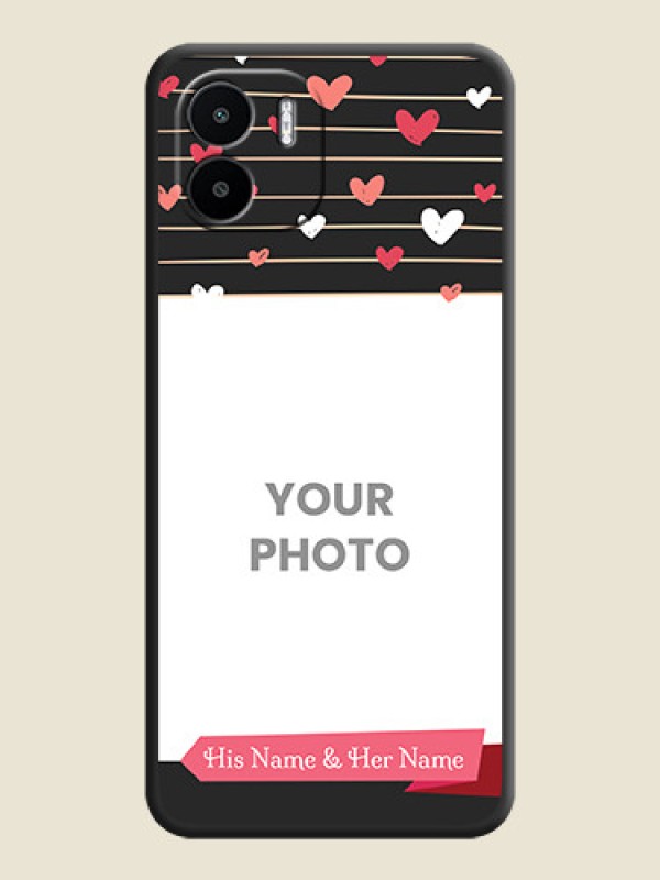 Custom Love Pattern with Name on Pink Ribbon  on Photo on Space Black Soft Matte Back Cover - Xiaomi Redmi A1 - alternate view