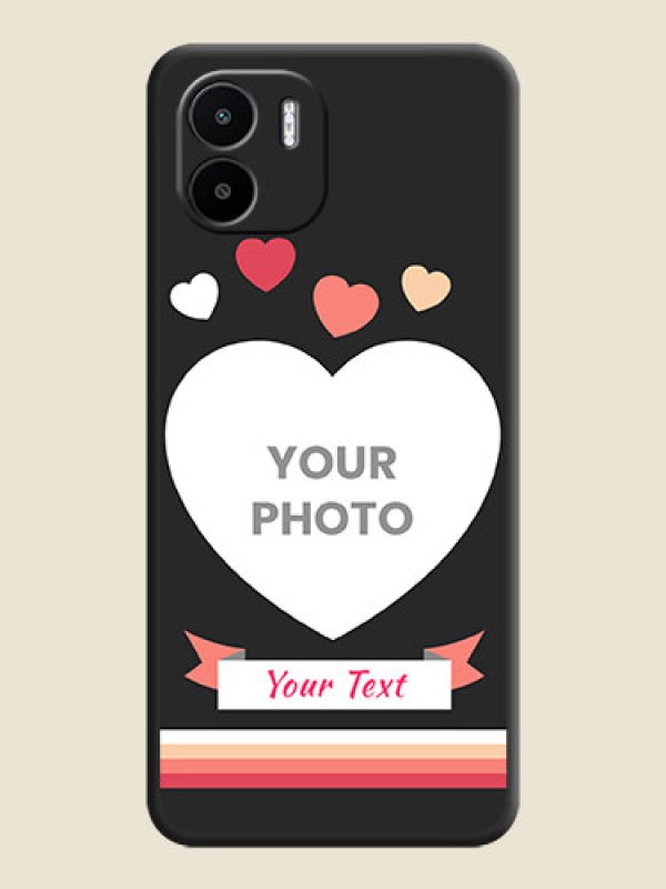 Custom Love Shaped Photo with Colorful Stripes on Personalised Space Black Soft Matte Cases - Xiaomi Redmi A1 - alternate view