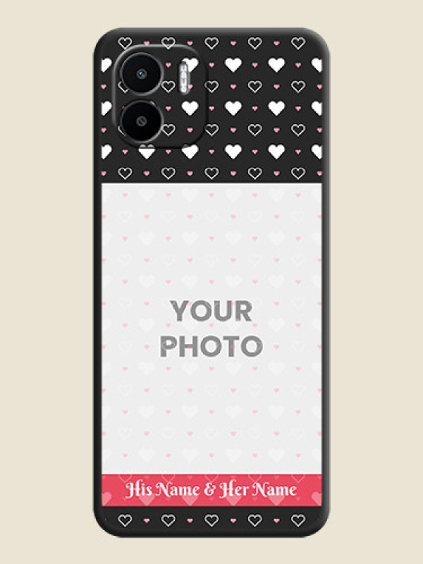 Custom White Color Love Symbols with Text Design on Photo on Space Black Soft Matte Phone Cover - Xiaomi Redmi A1 - alternate view