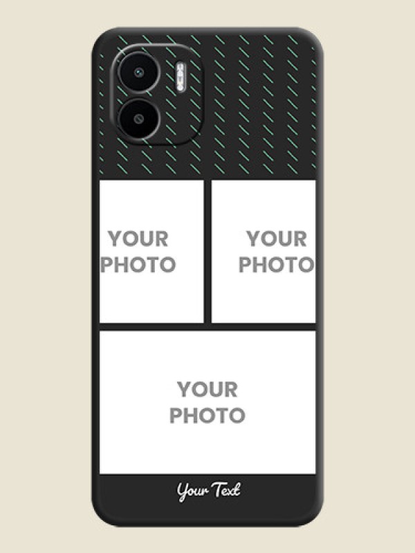 Custom Cross Dotted Pattern with 2 Image Holder  on Personalised Space Black Soft Matte Cases - Xiaomi Redmi A1 - alternate view