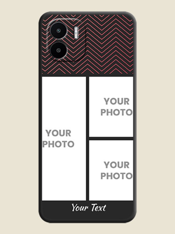 Custom Wave Pattern with 3 Image Holder on Space Black Custom Soft Matte Back Cover - Xiaomi Redmi A1 - alternate view
