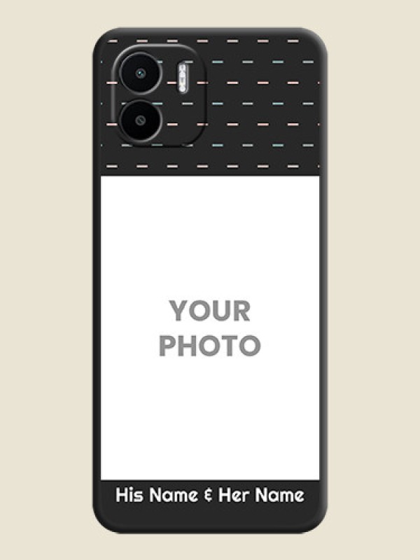 Custom Line Pattern Design with Text on Space Black Custom Soft Matte Phone Back Cover - Xiaomi Redmi A1 - alternate view
