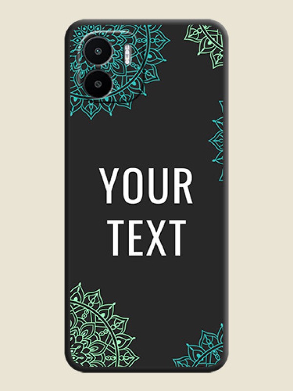 Custom Your Name with Floral Design on Space Black Custom Soft Matte Back Cover - Xiaomi Redmi A1 - alternate view