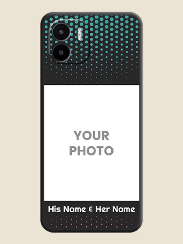 Custom Faded Dots with Grunge Photo Frame and Text on Space Black Custom Soft Matte Phone Cases - Xiaomi Redmi A1 - alternate view