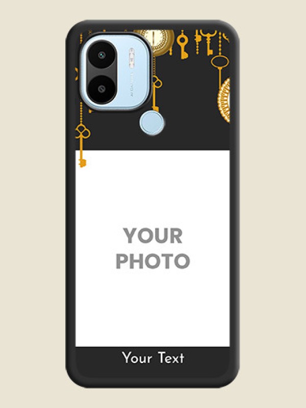 Custom Decorative Design with Text on Space Black Custom Soft Matte Back Cover - Xiaomi Redmi A2 Plus - alternate view