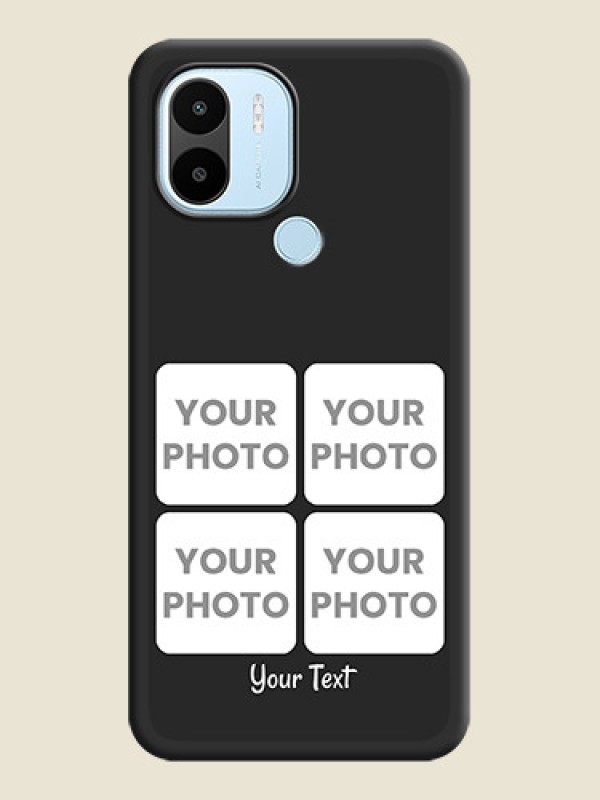 Custom Floral Art with 6 Image Holder on Photo on Space Black Soft Matte Mobile Case - Xiaomi Redmi A2 Plus - alternate view