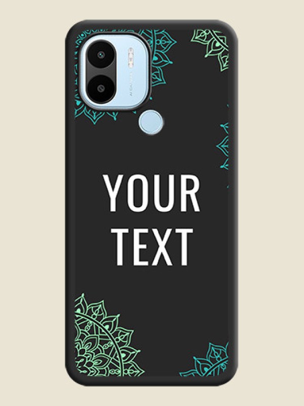 Custom Your Name with Floral Design on Space Black Custom Soft Matte Back Cover - Xiaomi Redmi A2 Plus - alternate view