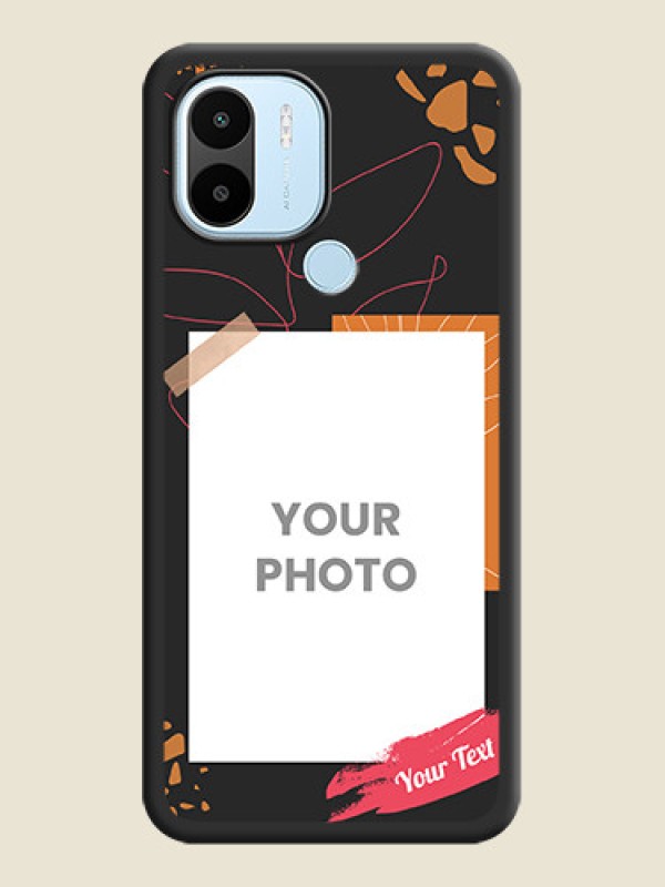 Custom Orange Photo Frame on Space Black Custom Soft Matte Phone Back Cover - Xiaomi Redmi A2 Plus - alternate view