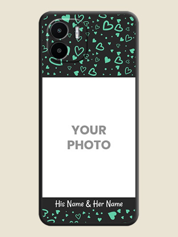 Custom Sea Green Indefinite Love Pattern on Photo on Space Black Soft Matte Mobile Cover - Xiaomi Redmi A2 - alternate view