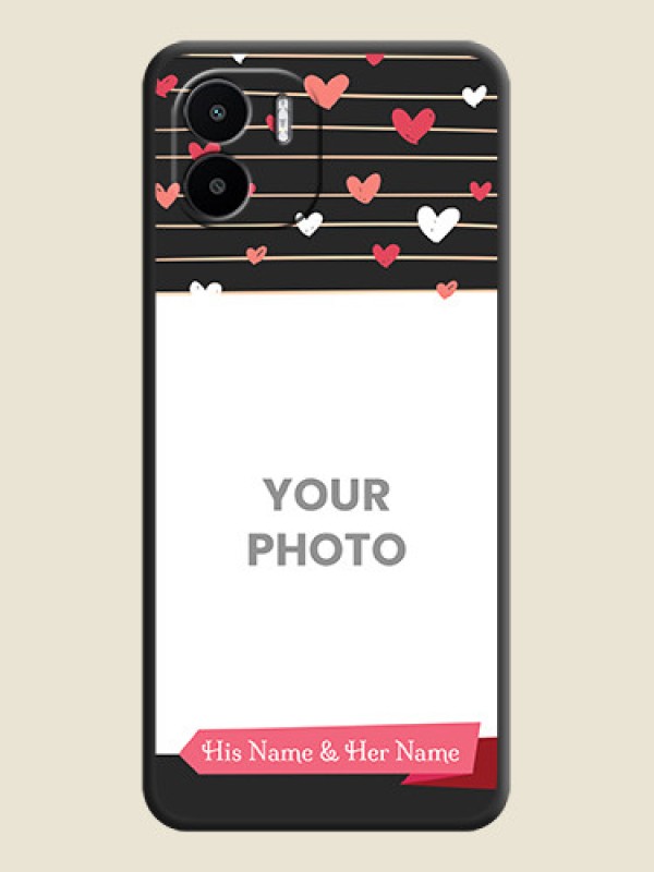 Custom Love Pattern with Name on Pink Ribbon  on Photo on Space Black Soft Matte Back Cover - Xiaomi Redmi A2 - alternate view