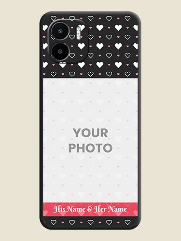 Custom White Color Love Symbols with Text Design on Photo on Space Black Soft Matte Phone Cover - Xiaomi Redmi A2 - alternate view