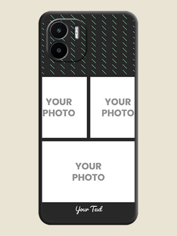 Custom Cross Dotted Pattern with 2 Image Holder  on Personalised Space Black Soft Matte Cases - Xiaomi Redmi A2 - alternate view