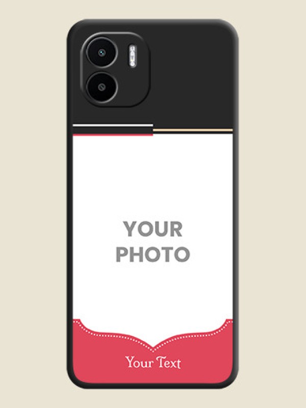 Custom Classic Plain Design with Name on Photo on Space Black Soft Matte Phone Cover - Xiaomi Redmi A2 - alternate view