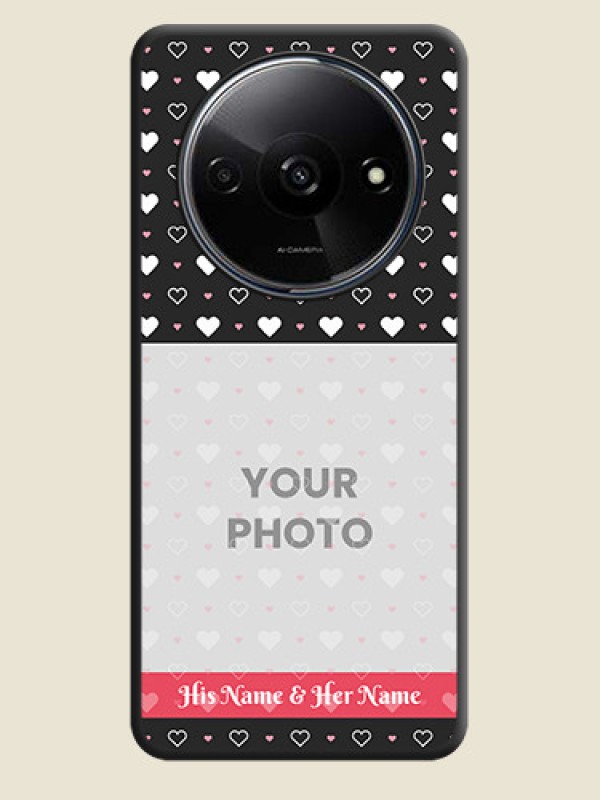 Custom White Color Love Symbols with Text Design - Photo on Space Black Soft Matte Phone Cover - Redmi A3 - alternate view