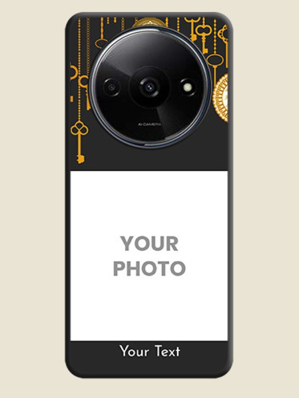 Custom Decorative Design with Text on Space Black Custom Soft Matte Back Cover - Redmi A3 - alternate view