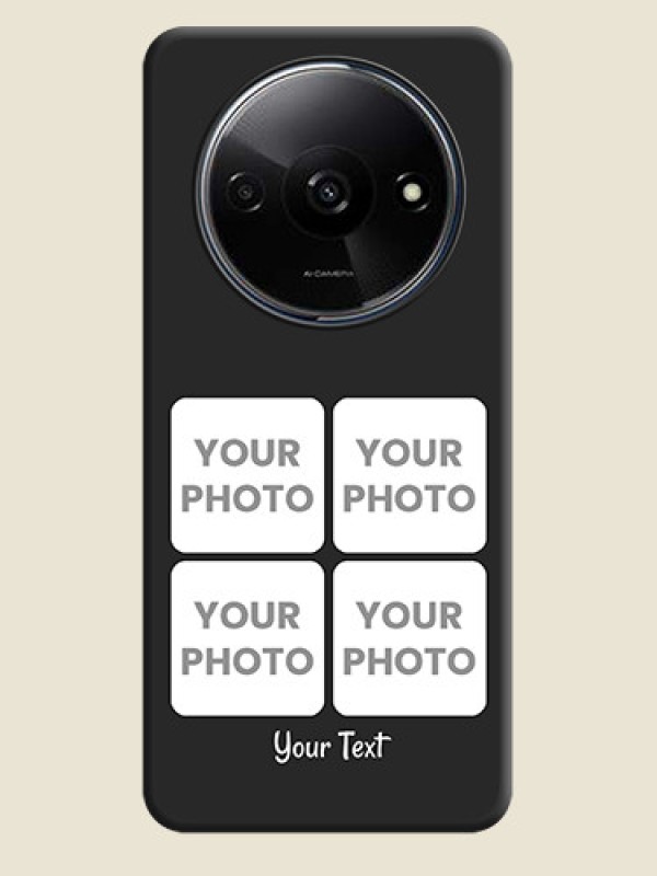 Custom Floral Art with 6 Image Holder - Photo on Space Black Soft Matte Mobile Case - Redmi A3 - alternate view
