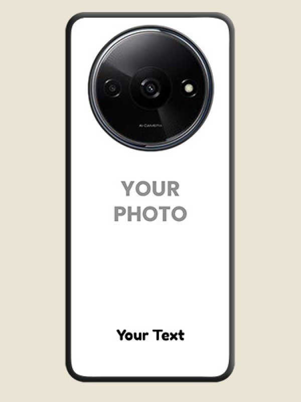 Custom Full Single Pic Upload With Text On Space Black Personalized Soft Matte Phone Covers - Redmi A3 - alternate view