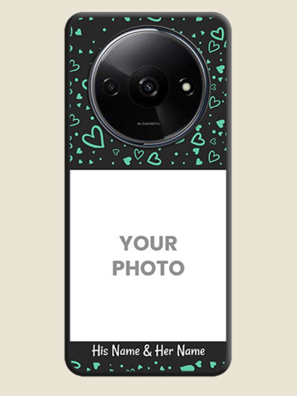 Custom Sea Green Indefinite Love Pattern on Photo On Space Black Custom Soft Matte Mobile Back Cover - Redmi A3X - alternate view