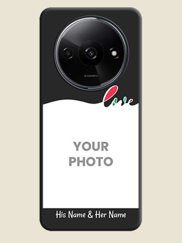 Custom Fall in Love Pattern with Picture on Photo On Space Black Custom Soft Matte Mobile Back Cover - Redmi A3X - alternate view