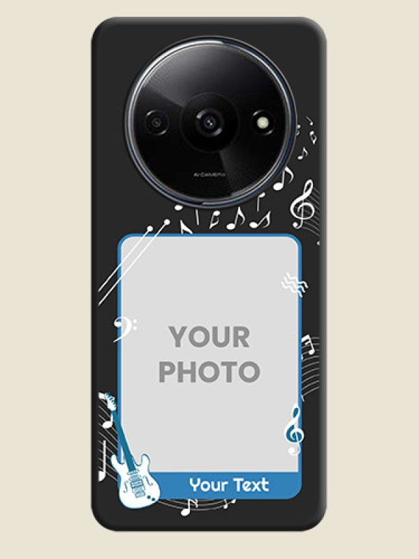 Custom Musical Theme Design with Text on Photo On Space Black Custom Soft Matte Mobile Back Cover - Redmi A3X - alternate view