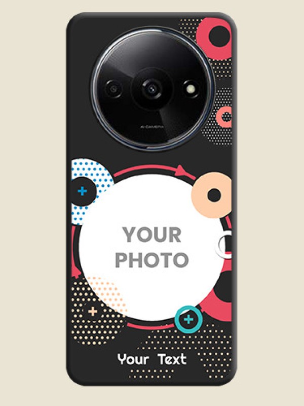 Custom Multicoloured Round Image On Space Black Custom Soft Matte Mobile Back Cover - Redmi A3X - alternate view