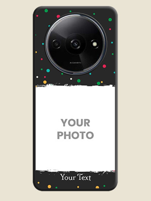 Custom Multicolor Dotted Pattern with Text On Space Black Custom Soft Matte Mobile Back Cover - Redmi A3X - alternate view
