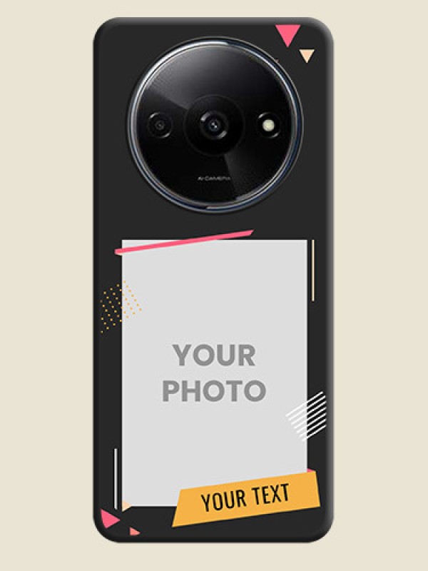 Custom Photo Frame with Triangle Small Dots on Photo On Space Black Custom Soft Matte Mobile Back Cover - Redmi A3X - alternate view