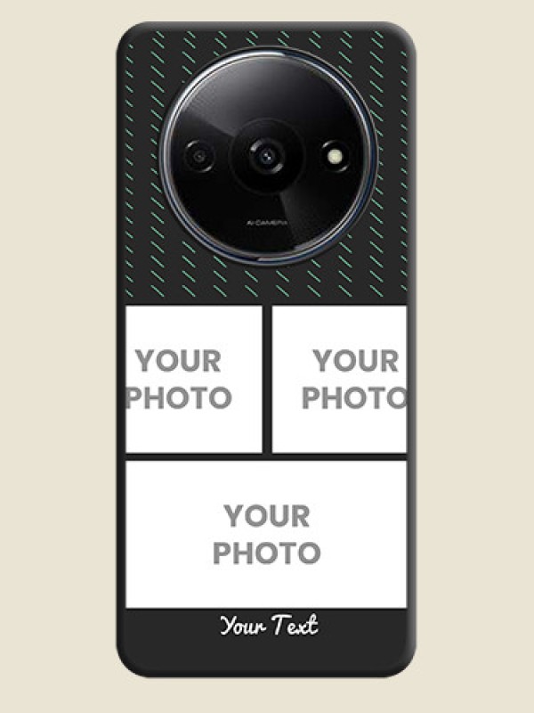 Custom Cross Dotted Pattern with 2 Image Holder On Space Black Custom Soft Matte Mobile Back Cover - Redmi A3X - alternate view