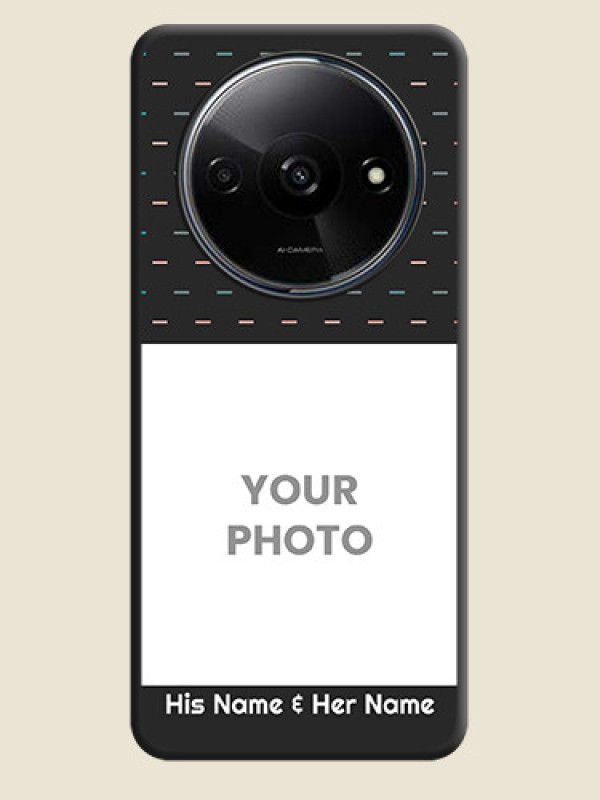 Custom Line Pattern Design with Text On Space Black Custom Soft Matte Mobile Back Cover - Redmi A3X - alternate view