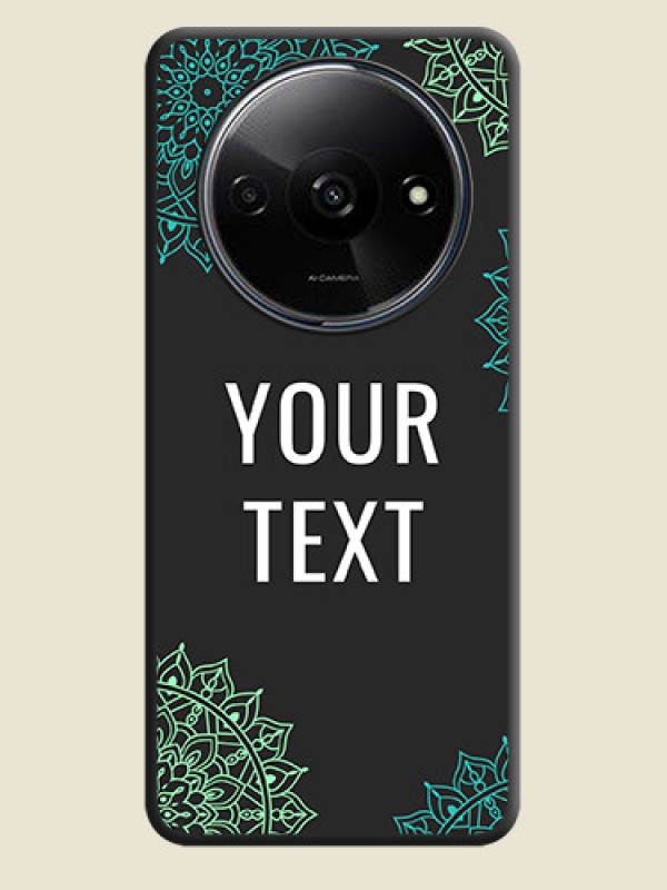 Custom Your Name with Floral Design On Space Black Custom Soft Matte Mobile Back Cover - Redmi A3X - alternate view