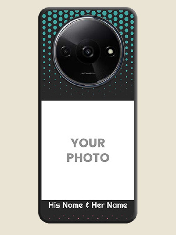 Custom Faded Dots with Grunge Photo Frame and Text On Space Black Custom Soft Matte Mobile Back Cover - Redmi A3X - alternate view