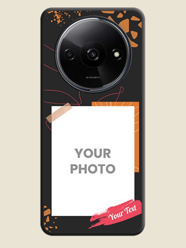 Custom Orange Photo Frame On Space Black Custom Soft Matte Mobile Back Cover - Redmi A3X - alternate view