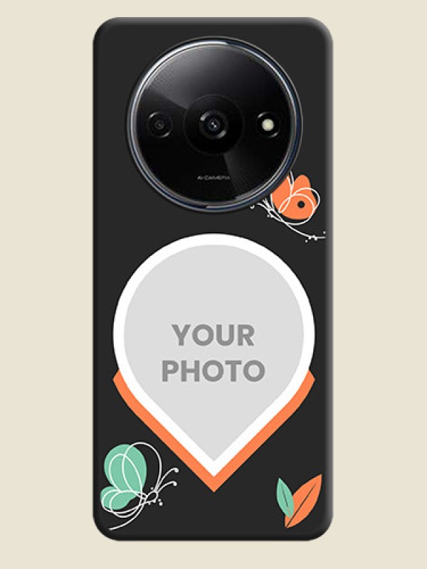 Custom Upload Pic With Simple Butterly Design On Space Black Custom Soft Matte Mobile Back Cover - Redmi A3X - alternate view
