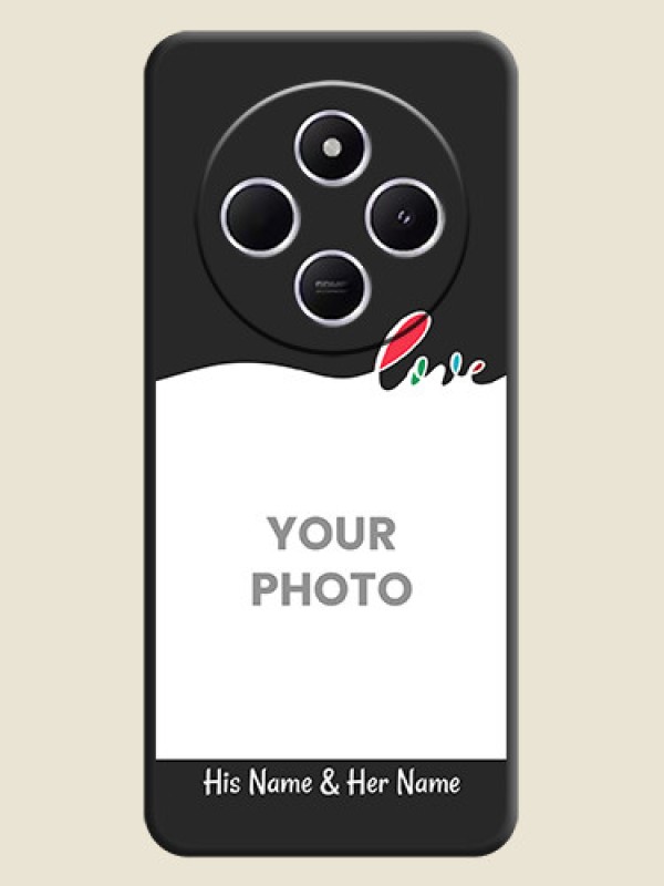 Custom Fall in Love Pattern with Picture on Photo On Space Black Custom Soft Matte Mobile Back Cover - Xiaomi Redmi A4 5G - alternate view