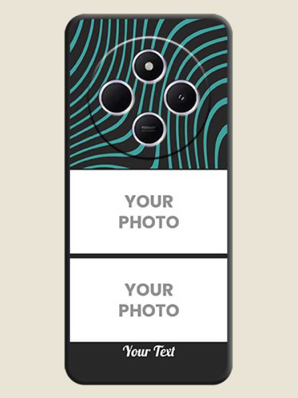 Custom Wave Pattern with 2 Image Holder On Space Black Custom Soft Matte Mobile Back Cover - Xiaomi Redmi A4 5G - alternate view