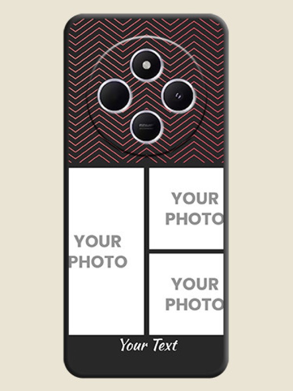 Custom Wave Pattern with 3 Image Holder On Space Black Custom Soft Matte Mobile Back Cover - Xiaomi Redmi A4 5G - alternate view