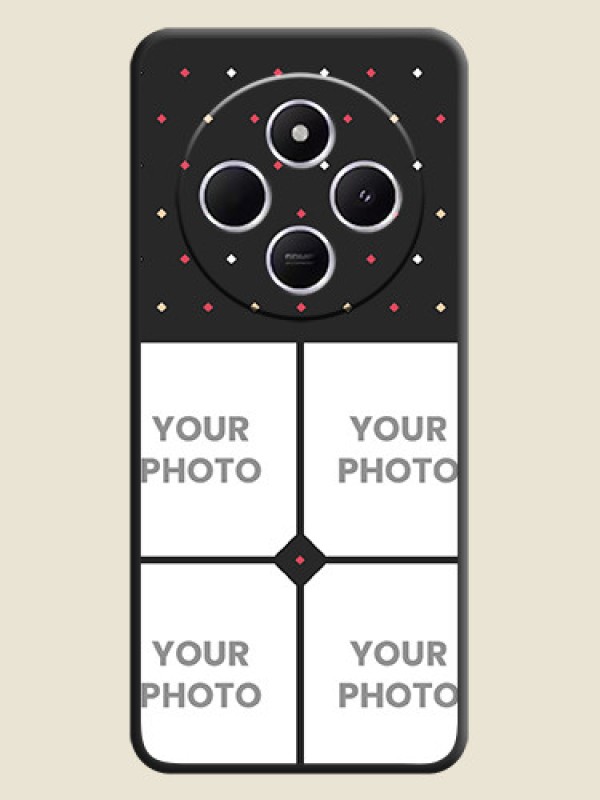 Custom Multicolor Dotted Pattern with 4 Image Holder On Space Black Custom Soft Matte Mobile Back Cover - Xiaomi Redmi A4 5G - alternate view