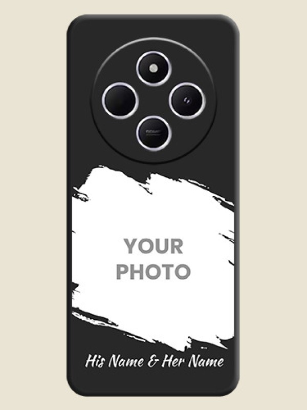 Custom Grunge Brush Strokes on Photo On Space Black Custom Soft Matte Mobile Back Cover - Xiaomi Redmi A4 5G - alternate view