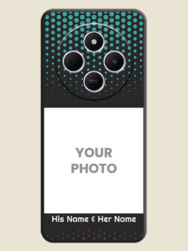 Custom Faded Dots with Grunge Photo Frame and Text On Space Black Custom Soft Matte Mobile Back Cover - Xiaomi Redmi A4 5G - alternate view