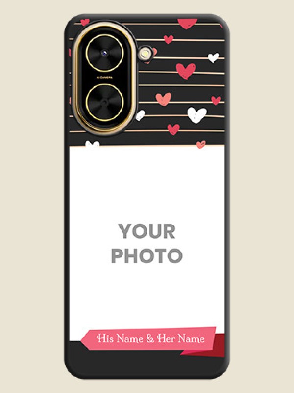 Custom Love Pattern with Name on Pink Ribbon on Photo On Space Black Custom Soft Matte Mobile Back Cover - Xiaomi Redmi A5 - alternate view